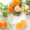 眩しいくらいのオレンジローズ☆　ガラスベースで夏のアレンジ♪：カルチャーlessonの画像
