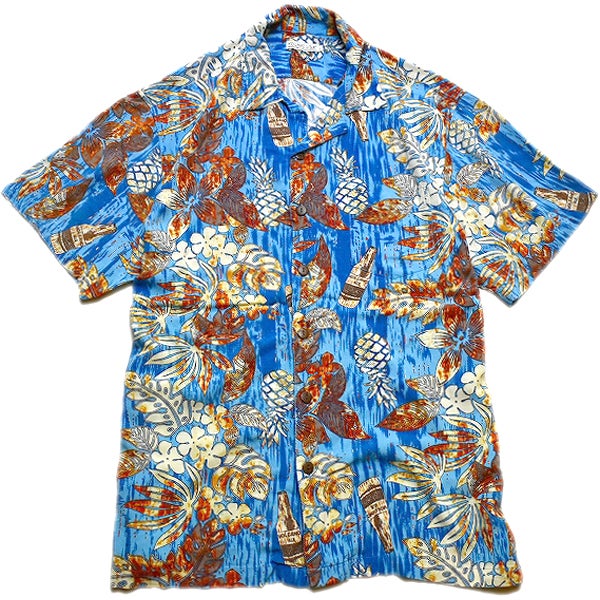 ハワイアン南国アロハシャツ古いギャカチカチ