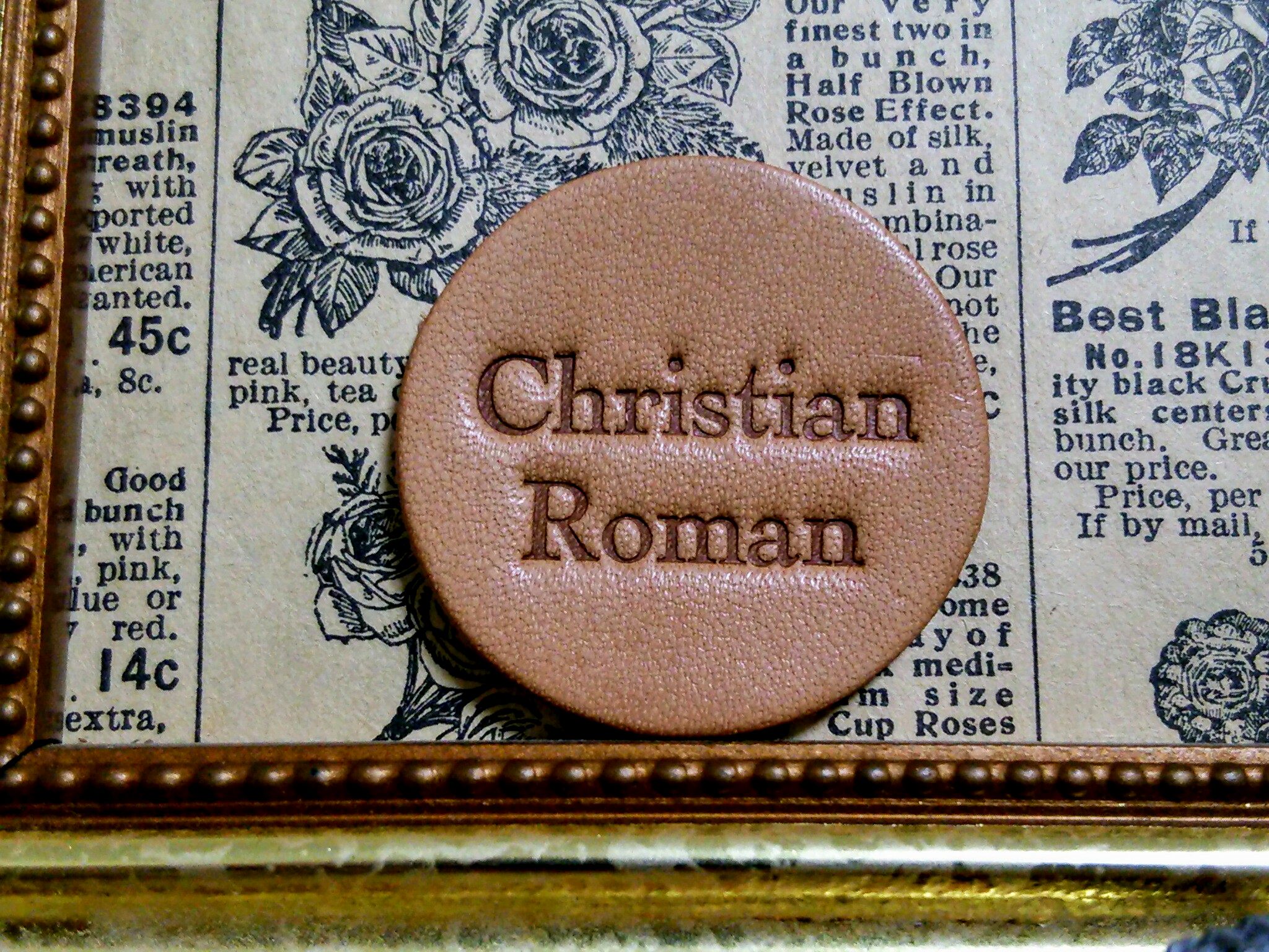 18pt Christian Roman】メタルスタンプ 活版印刷用活字 ヌメ革刻印 