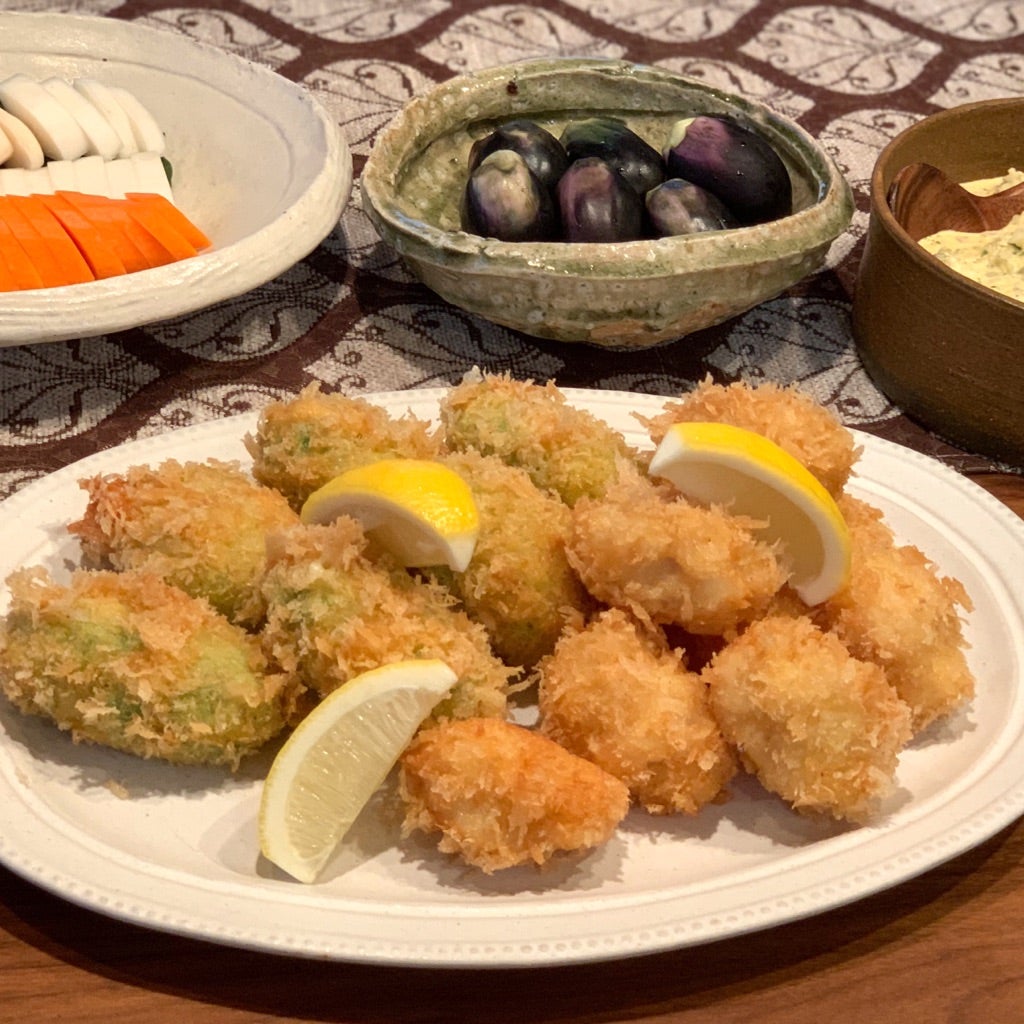 タサン志麻さんレシピの海鮮メンチ、おせんの塩麹小茄子。 | あいみ屋な日々。