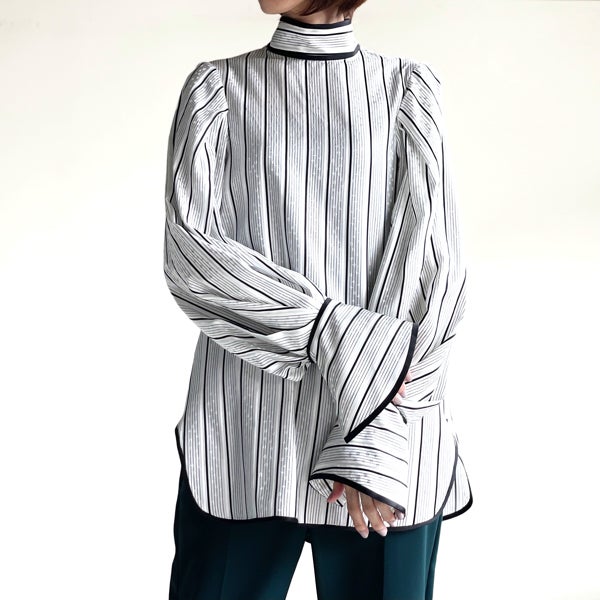 Floral Stripe Silk Jacquard Shirt | Mame Kurogouchi CLARK 入荷情報