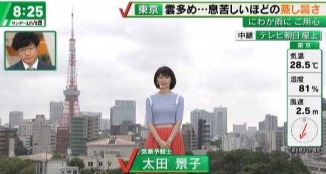 【サンデーLIVE】気象予報士太田景子さんの長身ムチムチクビレ