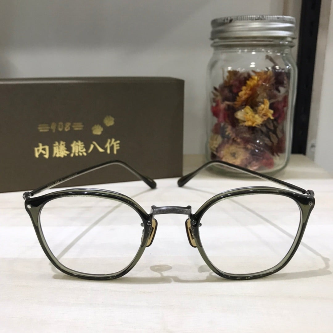 鯖江産の本格眼鏡「内藤熊八作」の最新作N-032☆サンプラチナの飾りで
