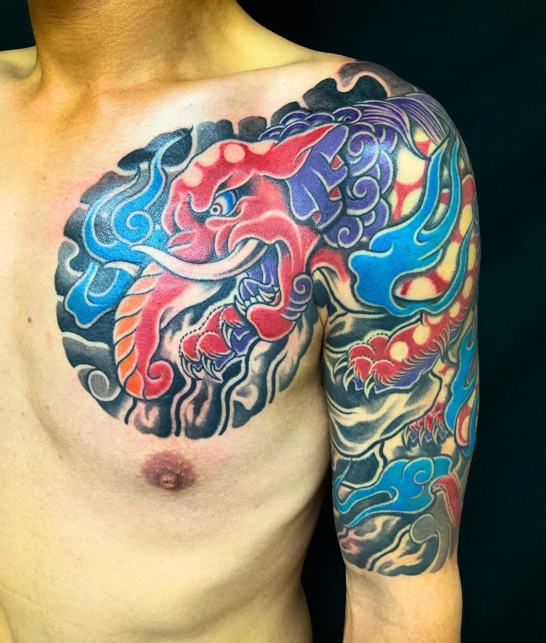 日本伝統刺青【獏】※完成 | 神戸三宮のタトゥースタジオ_刺青彫 日本伝統刺青【獏】※完成 | 神戸三宮のタトゥースタジオ_刺青彫