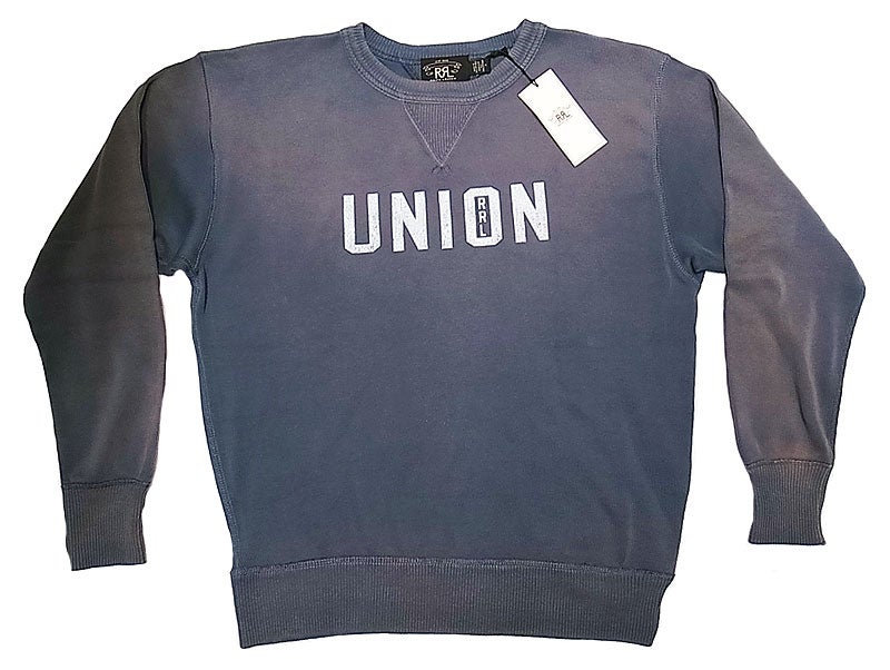 RRL RIBED COTTON GRAPHIC CREW NECK 紺 ダブルアールエル 両V | 東京 