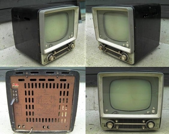 テレビ/映像機器 テレビ レトロな昭和33年頃(1959年頃)のナショナル製白黒ブラウン管テレビが手 