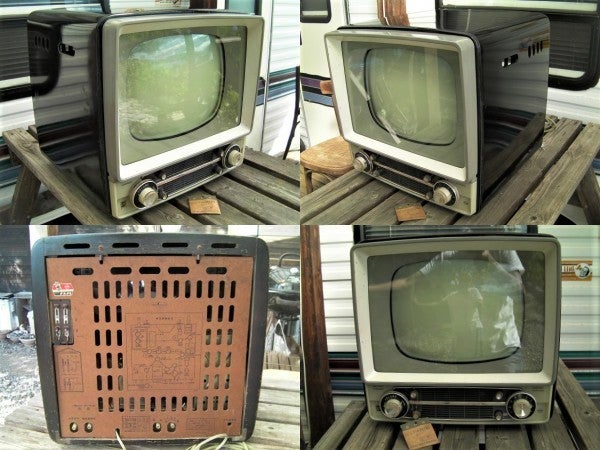 レトロな昭和33年頃のナショナル製白黒ブラウン管テレビが手に入った 
