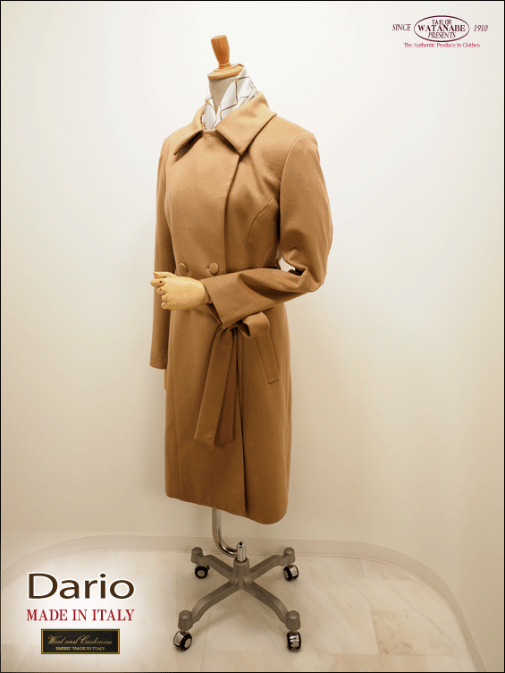 カシミヤ＆ウール｣の｢ダリオ｣ステンカラーコートの一着｡ | テーラー渡辺