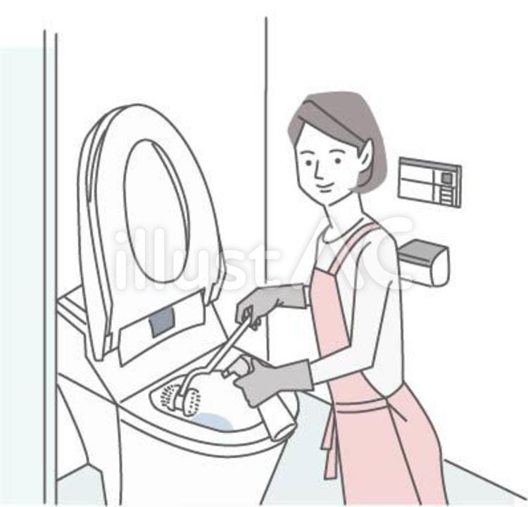 イラスト素材 トイレ掃除する女性 イラスト素材提供 販売中 By Kanana129