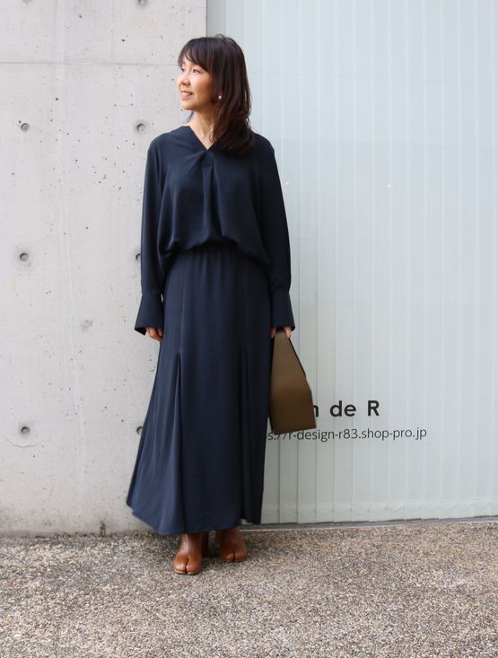 超歓迎】 maison de R ソフトサテン襟付きブラウス FREE SIZE シャツ