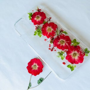 【動画レッスン】綺麗にできる！バラの押花のスマホカバーの作り方の画像