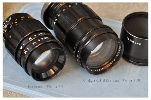 三協光機「Sankyo Kohki Komura 135mm f2.8」と無名メーカー 三協光機「Sankyo Kohki Komura 135mm f2.8」と無名メーカー