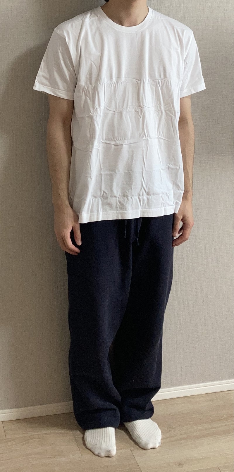 ヘインズ（Hanes）ジャパンフィットTシャツXLサイズの着用画像