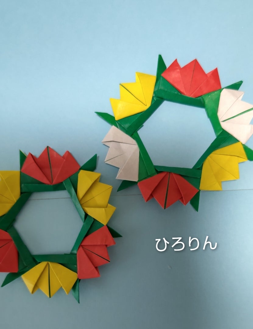チューリップのミニリース 折り紙 ひつじぐも チューリップのミニリース 折り紙 ひつじぐも