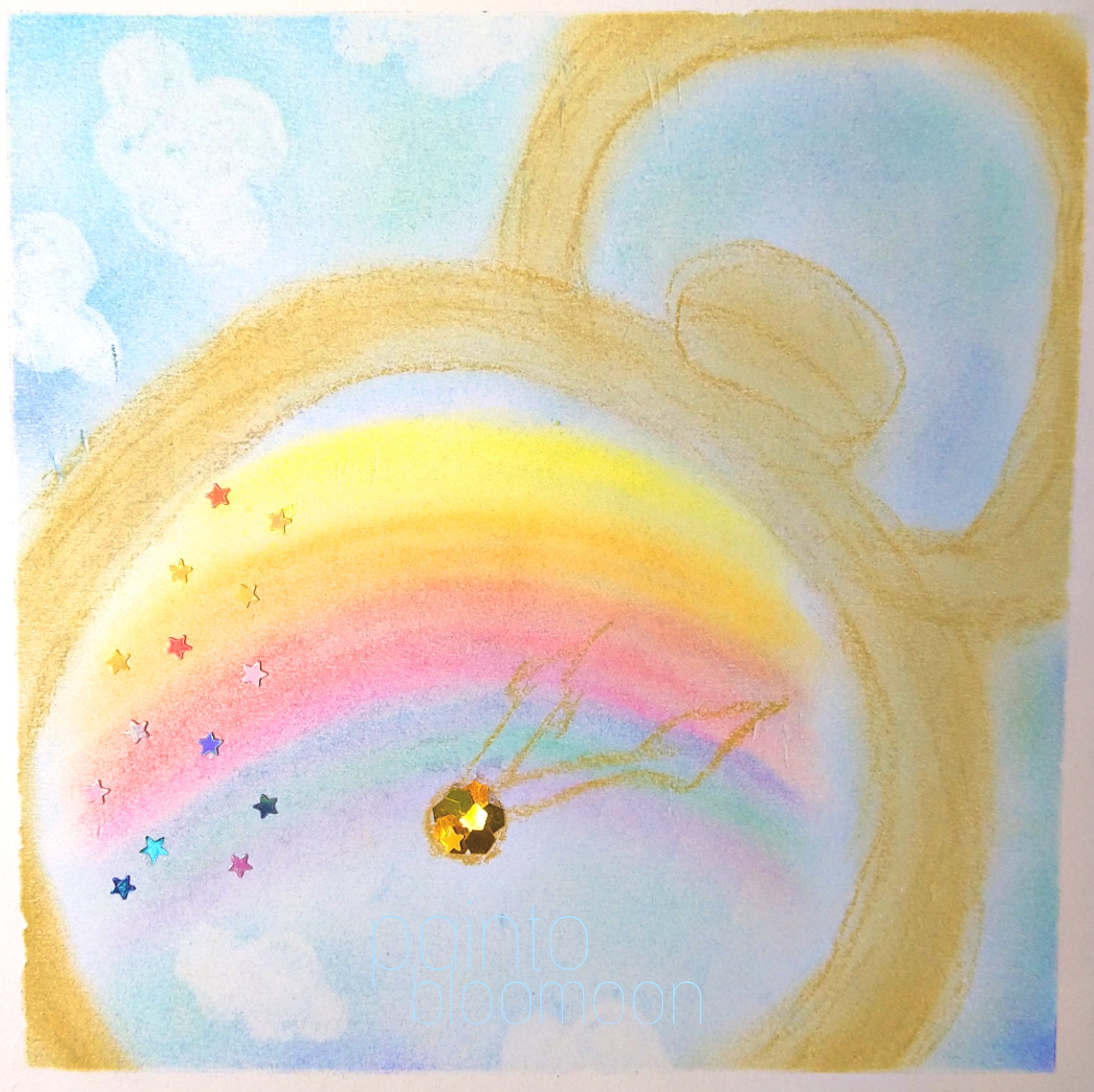 パステルアート 虹と空が映った懐中時計 | painto bloomoon