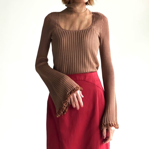 Beaded Flared Sleeve Knit Top | Mame Kurogouchi CLARK 入荷情報