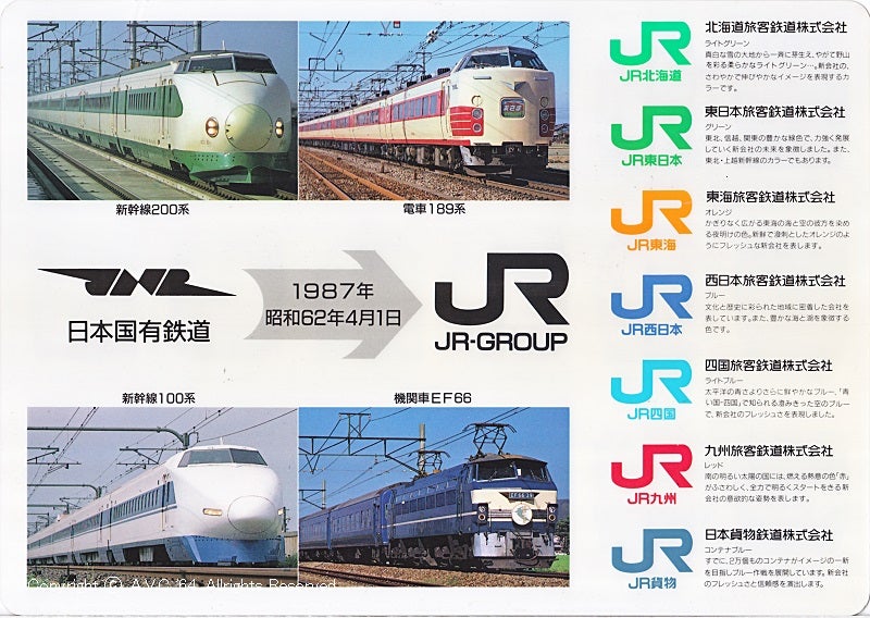 JNR⇒JR（1987.4.1）～国鉄分割民営化から35年 | A.V.C 64（Series181）