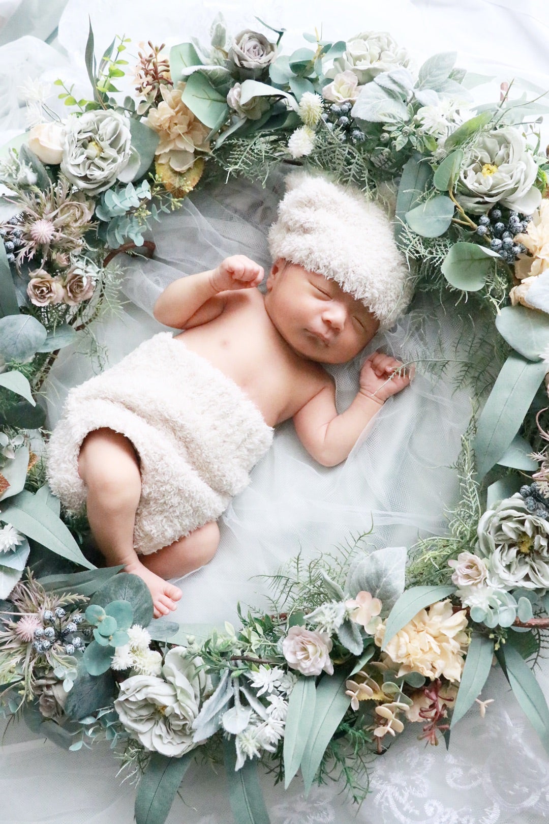 お値下げ中☘️ニューボーンフォト撮影用新生児写真 フラワーツリー250×180cm