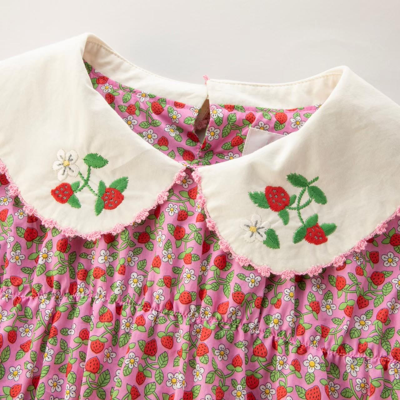 Strawberries and cream embroidery カラードレス