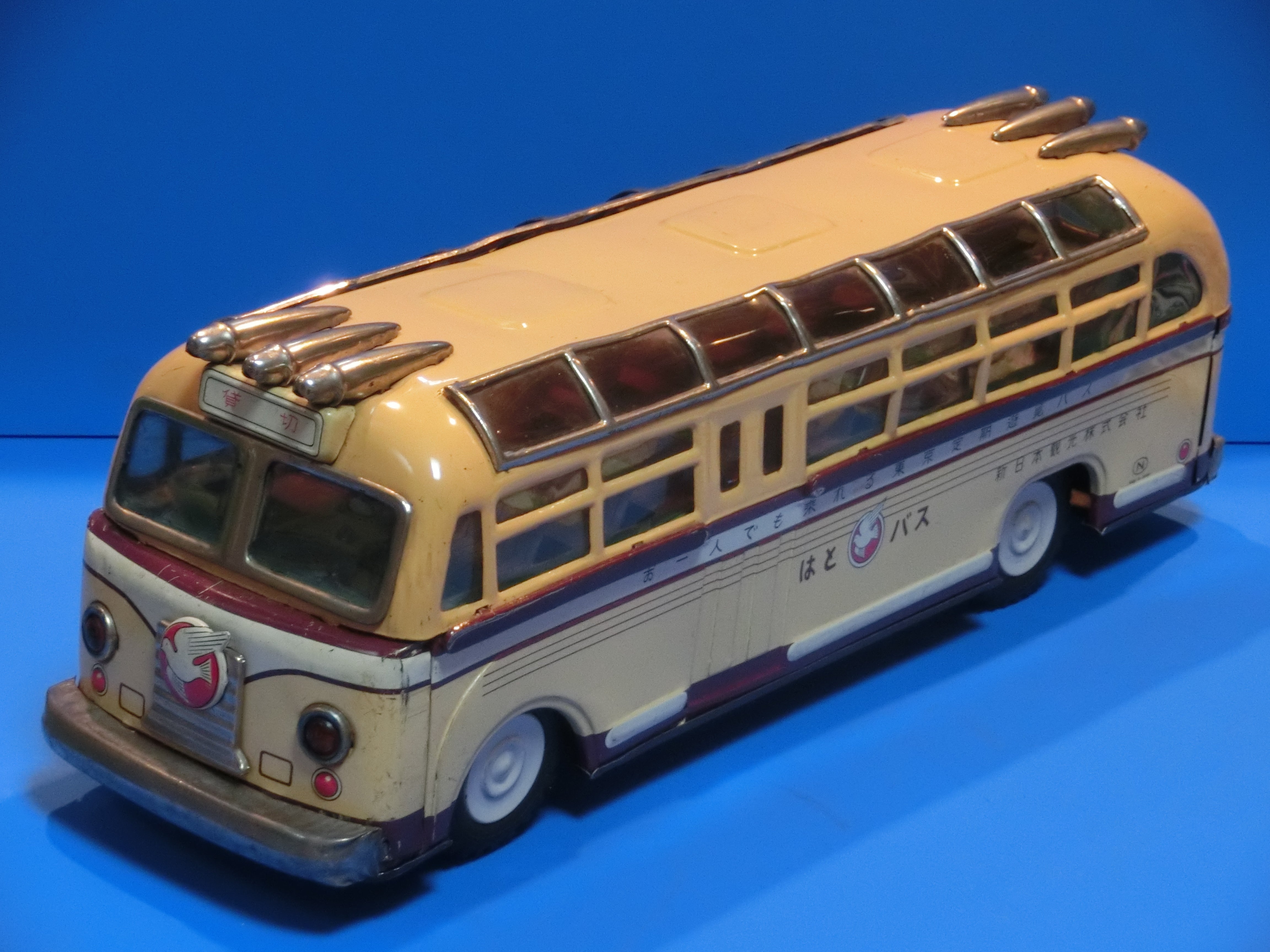 ☆1958年山崎玩具/バンダイ はとバス 1950年代の色気～ブリキ自動車