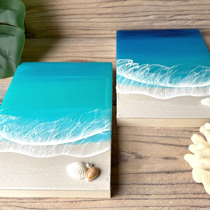 2層の波アート（エポキシレジン） | furu道具にっき～大好きな海のレジン作品のブログ〜