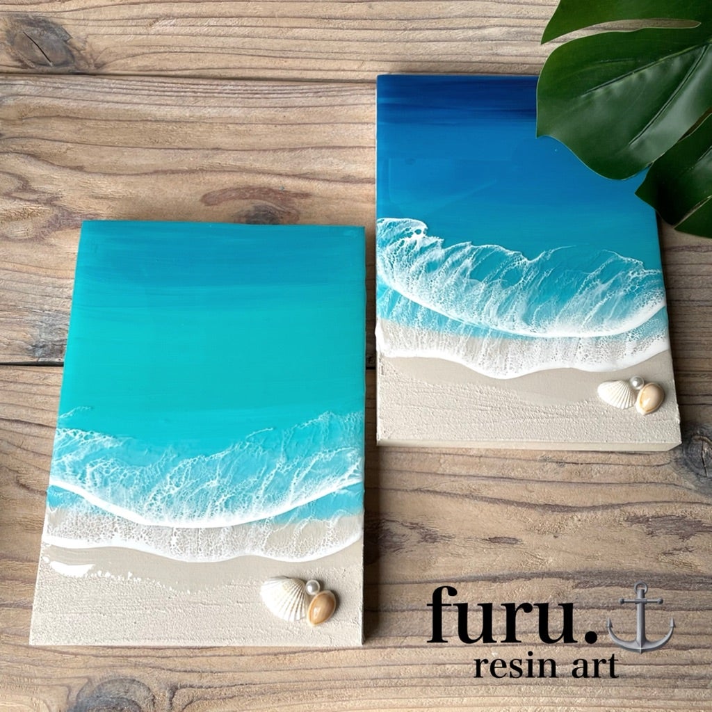 2層の波アート（エポキシレジン） | furu道具にっき～大好きな海の 