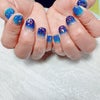 ブルーグラデーションネイル☆apple nailの画像