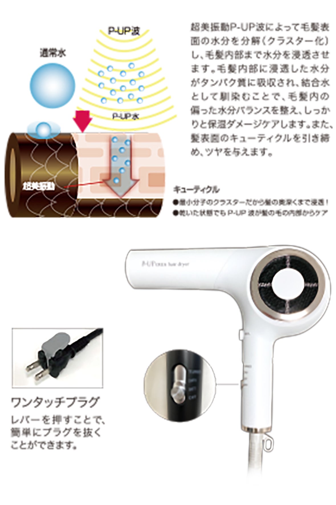 ピーアップ クレア ヘアドライヤー（P-UP CREA hair dryer）日本製