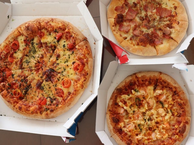 ドミノピザ♪Lサイズピザ買うとMサイズピザ２枚無料 注文してみた 