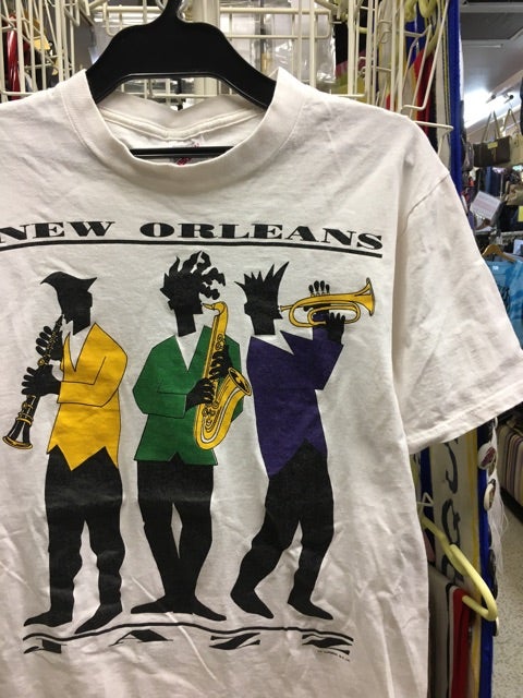 90s JERZEES USA製 ニューオリンズ ジャズ JAZZ イラスト 半袖 Tシャツ