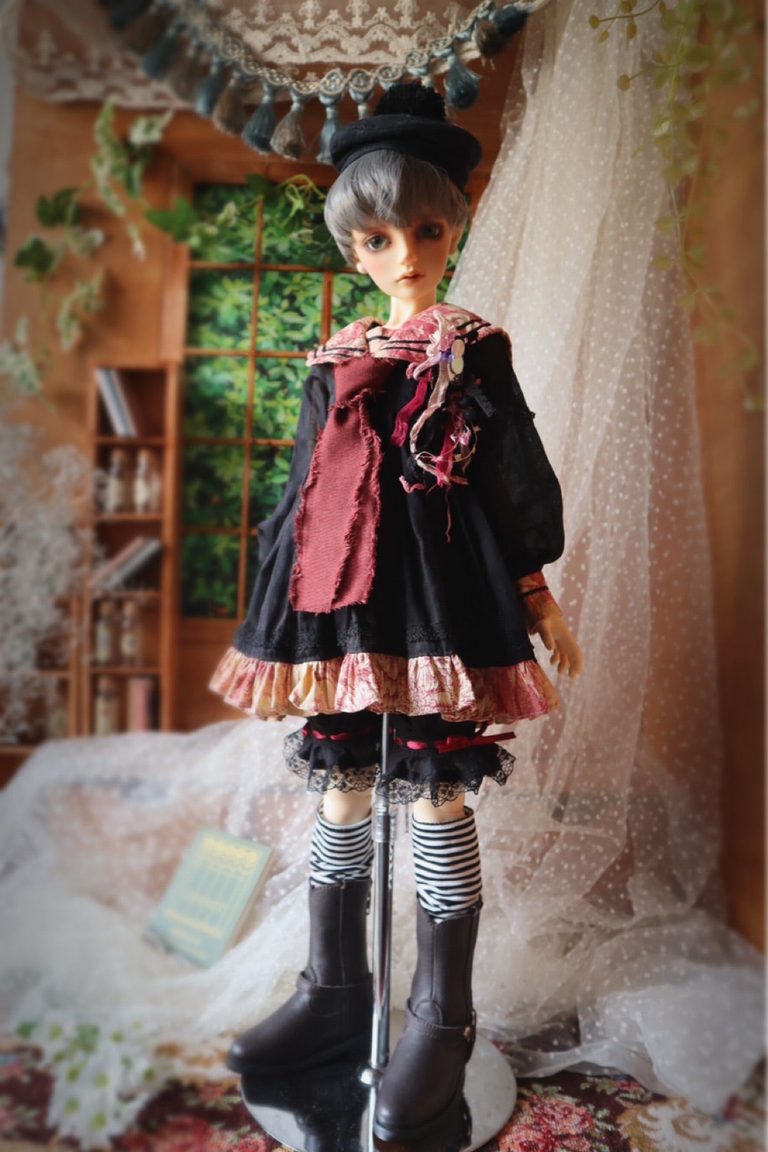 HZ SD13少年 SDGr男の子 軍服 黒 スーパードルフィー 衣装 ドレス-