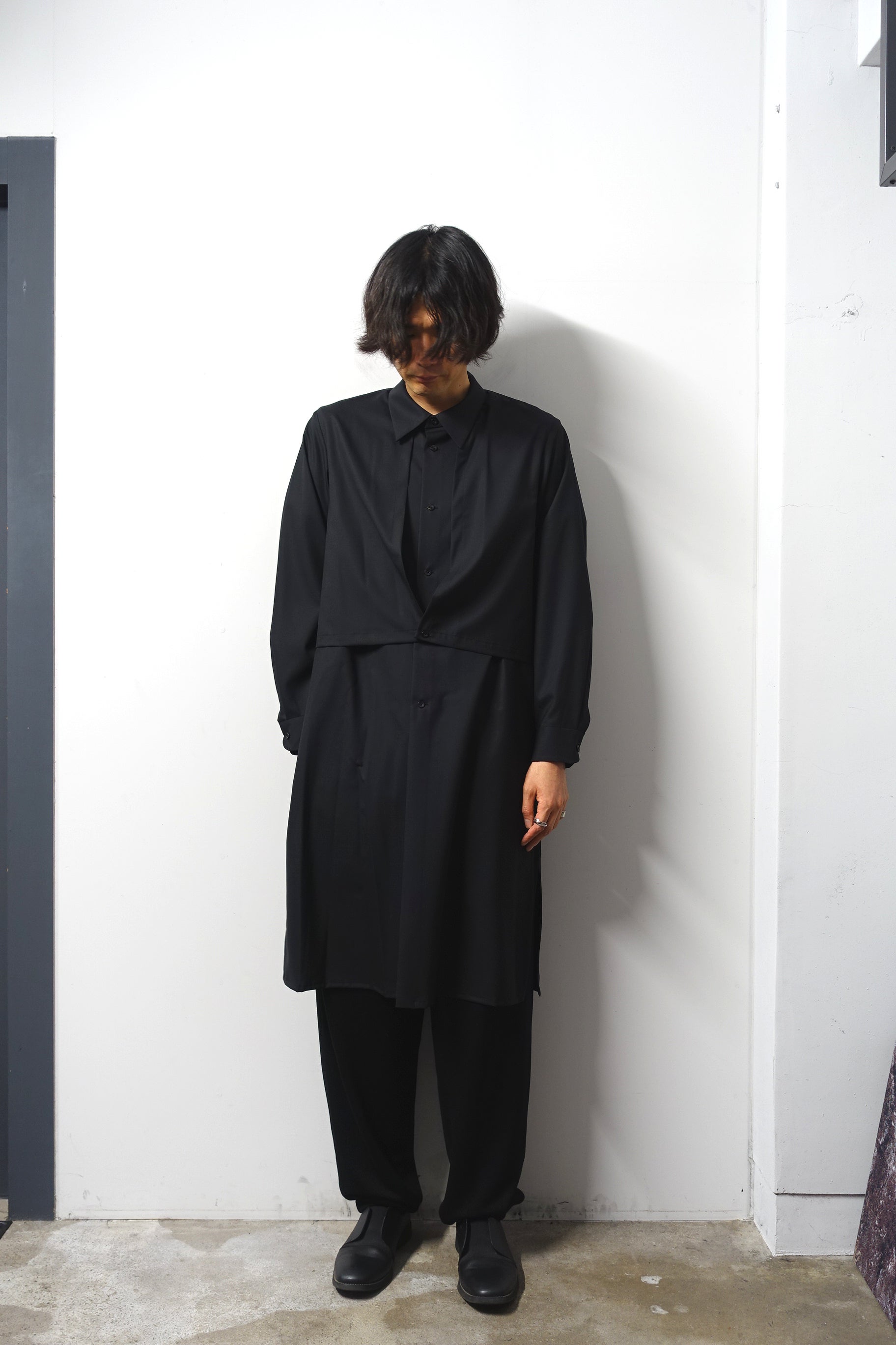 ETHOSENS(エトセンス)/Coat shirt/Black 通販 取り扱い-CONCRETE RIVER