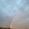 朝から大きな虹の画像