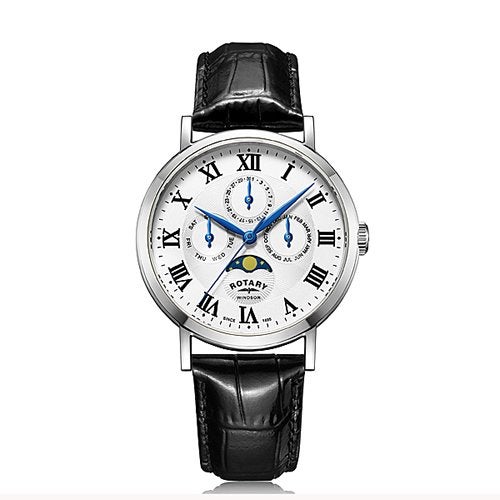 [メンズ] イギリス発 ROTARY WINDSOR GS05325/01 ロータリー ウィンザー ムーンフェイズ トリプルカレンダー クォーツ腕時計