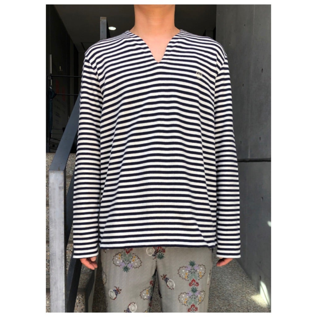 Taiga Igari Boder L/S T-shirt OFF WHITE × NAVY | ragazzo cultura