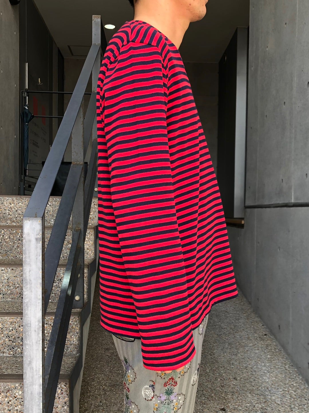 Taiga Igari Boder L/S T-shirt RED × NAVY | ragazzo cultura