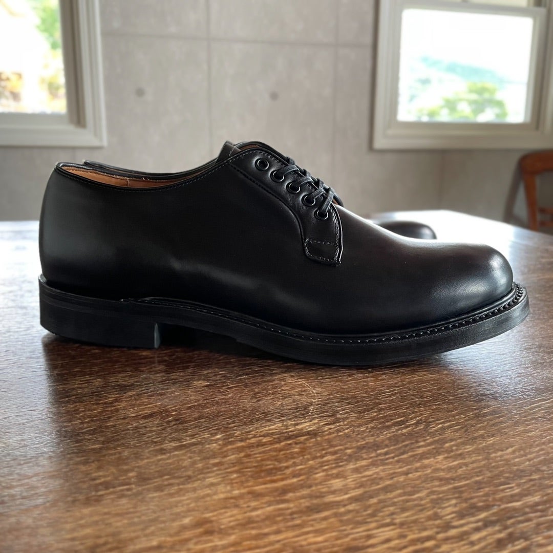 Plain Toe Blucher Black / WHEELROBE (ワインハイマー社のBOX Plain Toe Blucher Black / WHEELROBE (ワインハイマー社のBOX