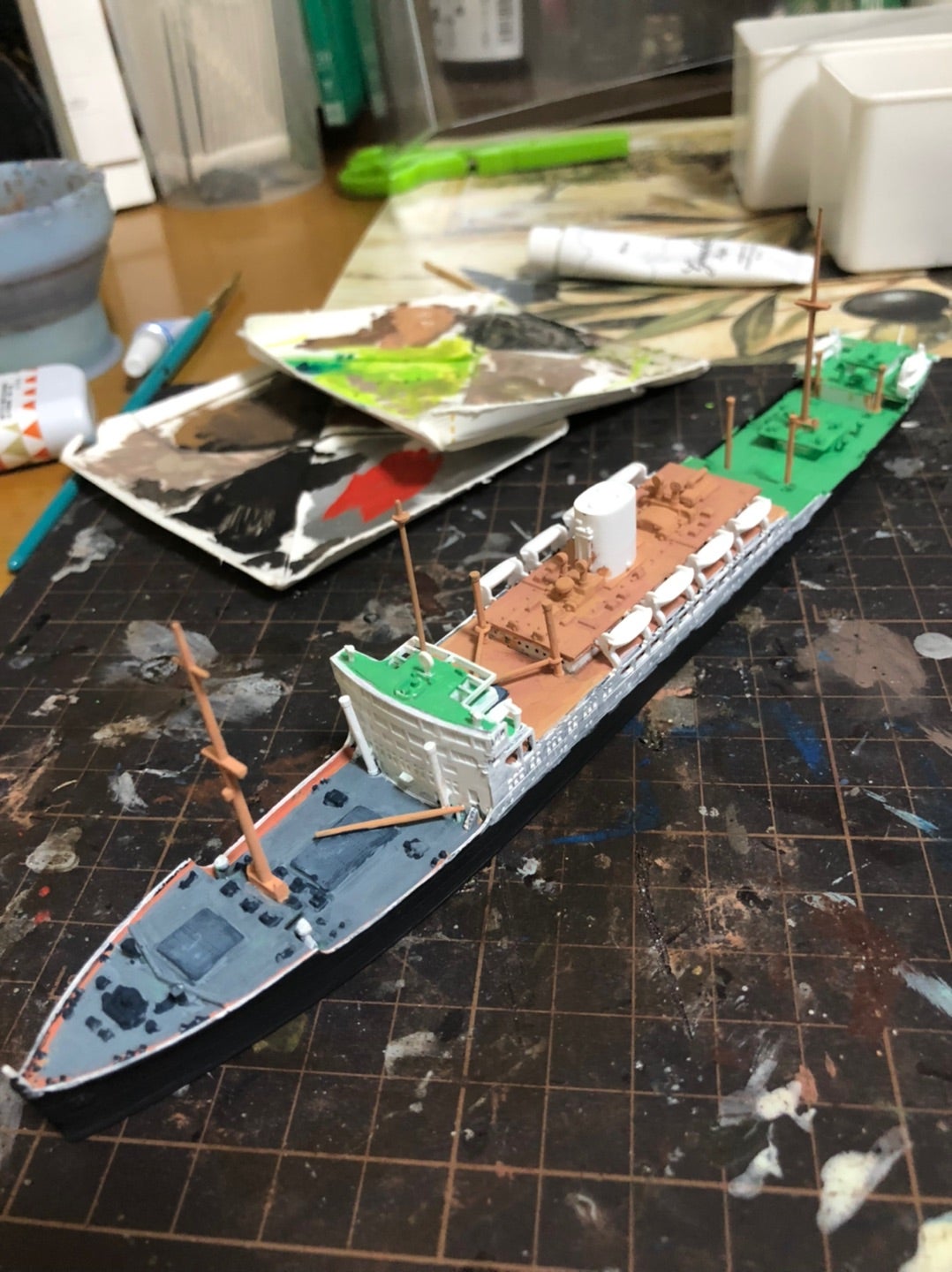 船の模型作成中です：ハセガワ 1/700 日本郵船 氷川丸（2） 50代エンジニアの趣味ブログ