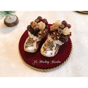 木の実で作るクリスマス　木靴飾り2022の画像