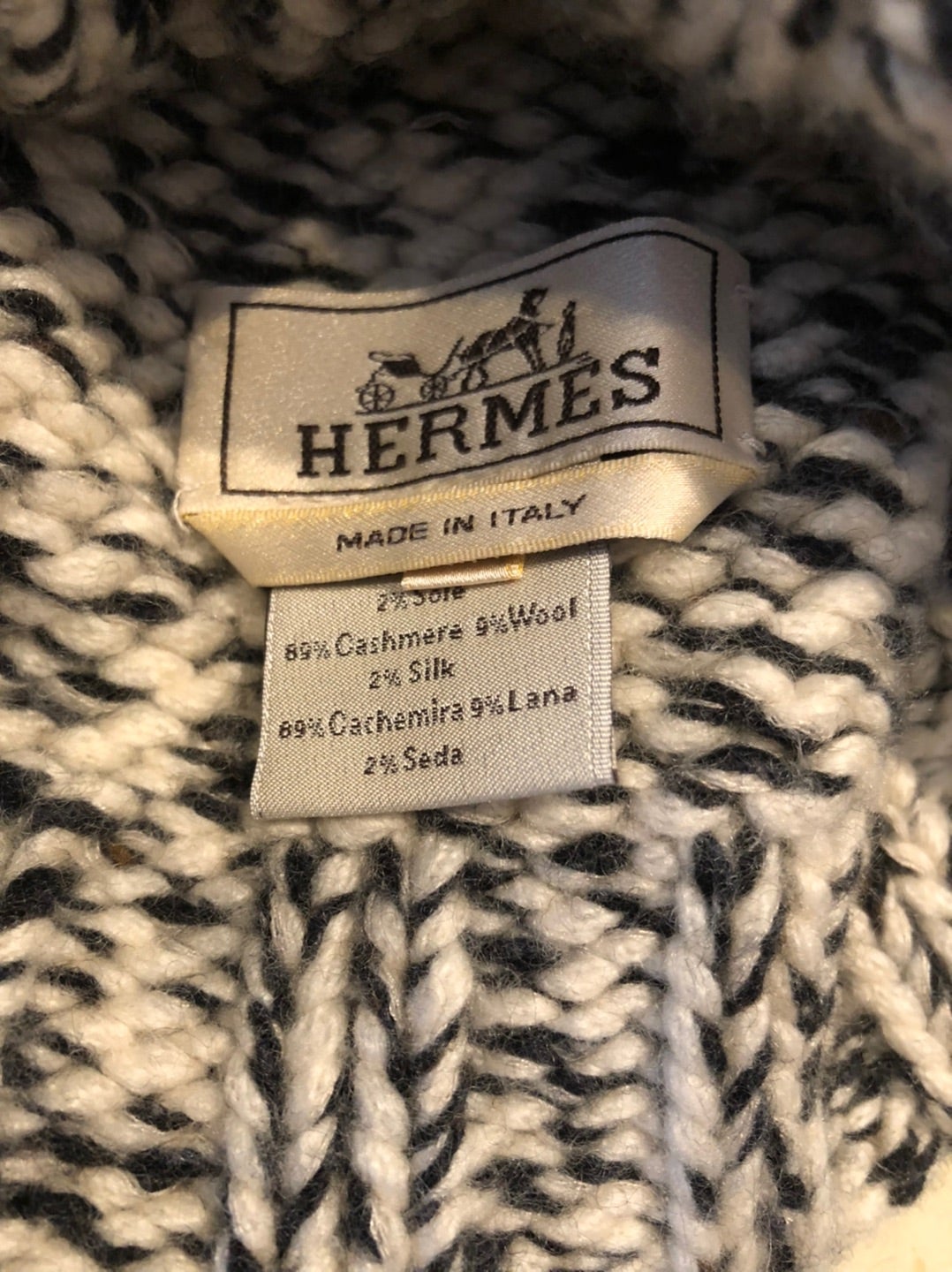 【H4】美品 HERMES エルメス カシミヤ ポンポン ニット帽 | 【Kio Vintage】