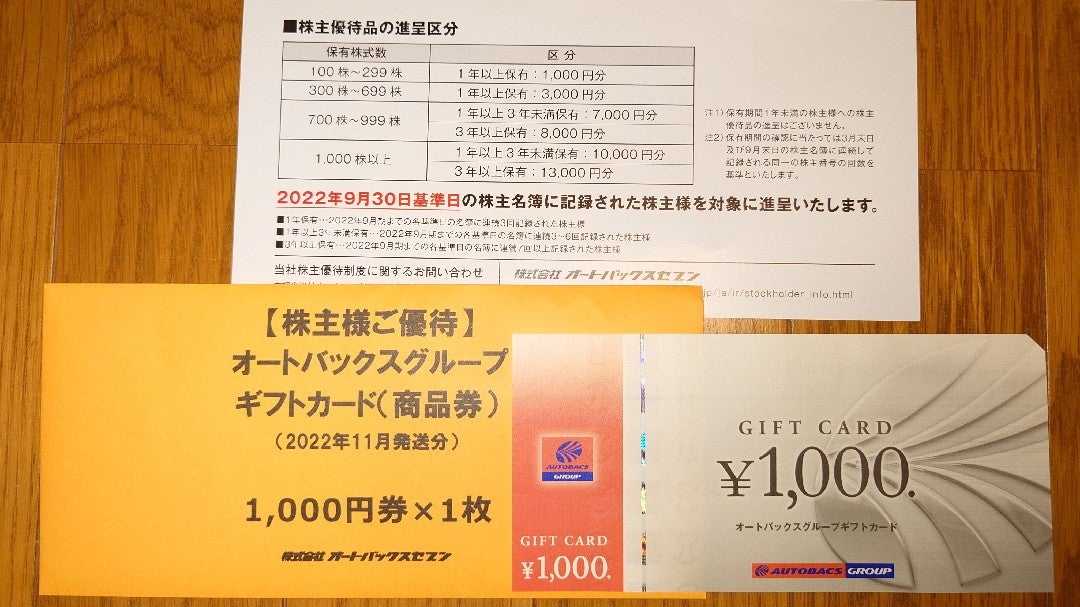 オートバックス 株主優待 13，000円分-