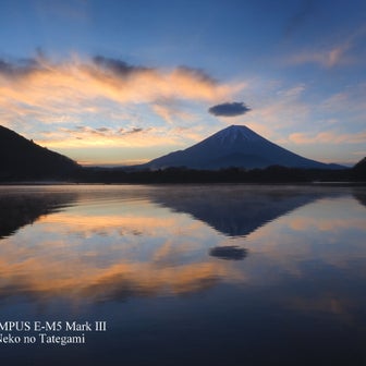 富士山、昨日の朝＠精進湖