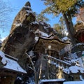 雪の榛名神社は「波動」高し