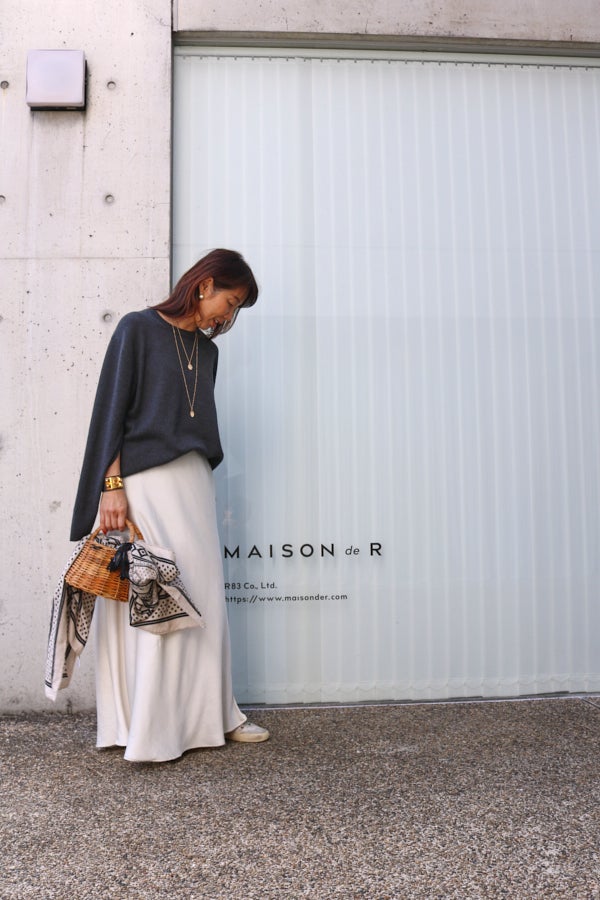 maison de R*メロープリーツスカート*ネイビー-