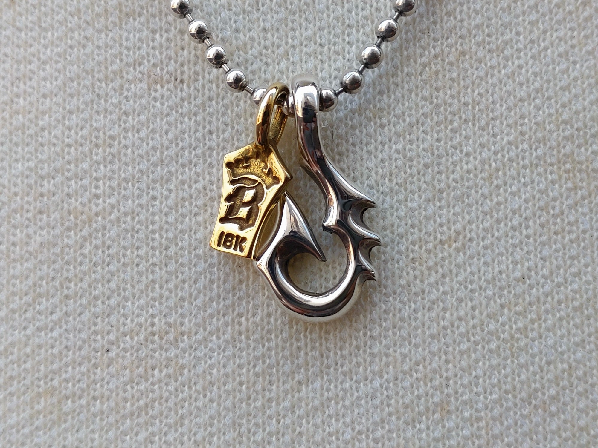 BWL / FISH HOOK w/2mm BALL CHAIN +K18 YG COFFIN | BILL WALL BWL / FISH HOOK w/2mm BALL CHAIN +K18 YG COFFIN | BILL WALL