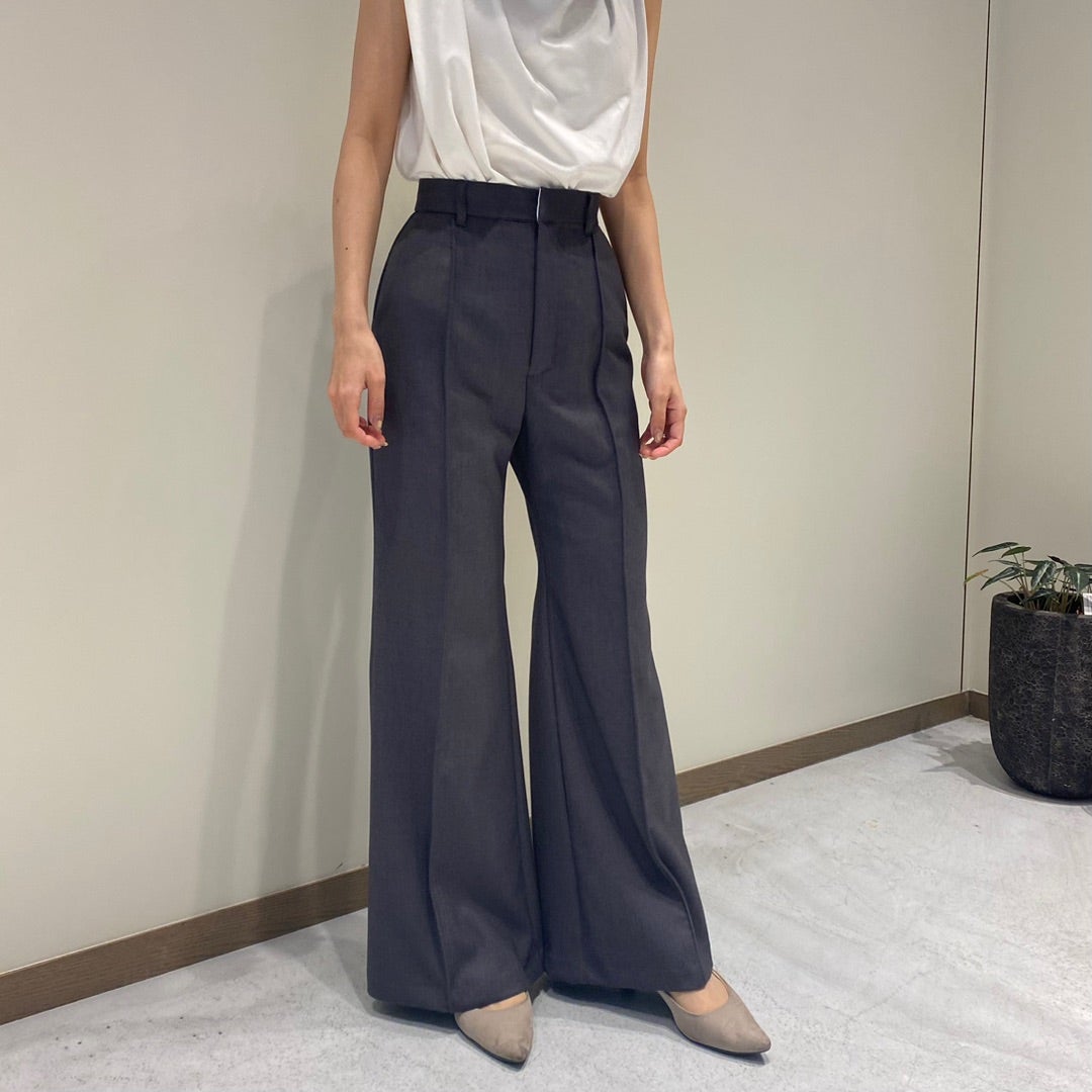 anuans ダブルクロスピンタックフレアパンツ | FLAT2F anuans ダブルクロスピンタックフレアパンツ | FLAT2F