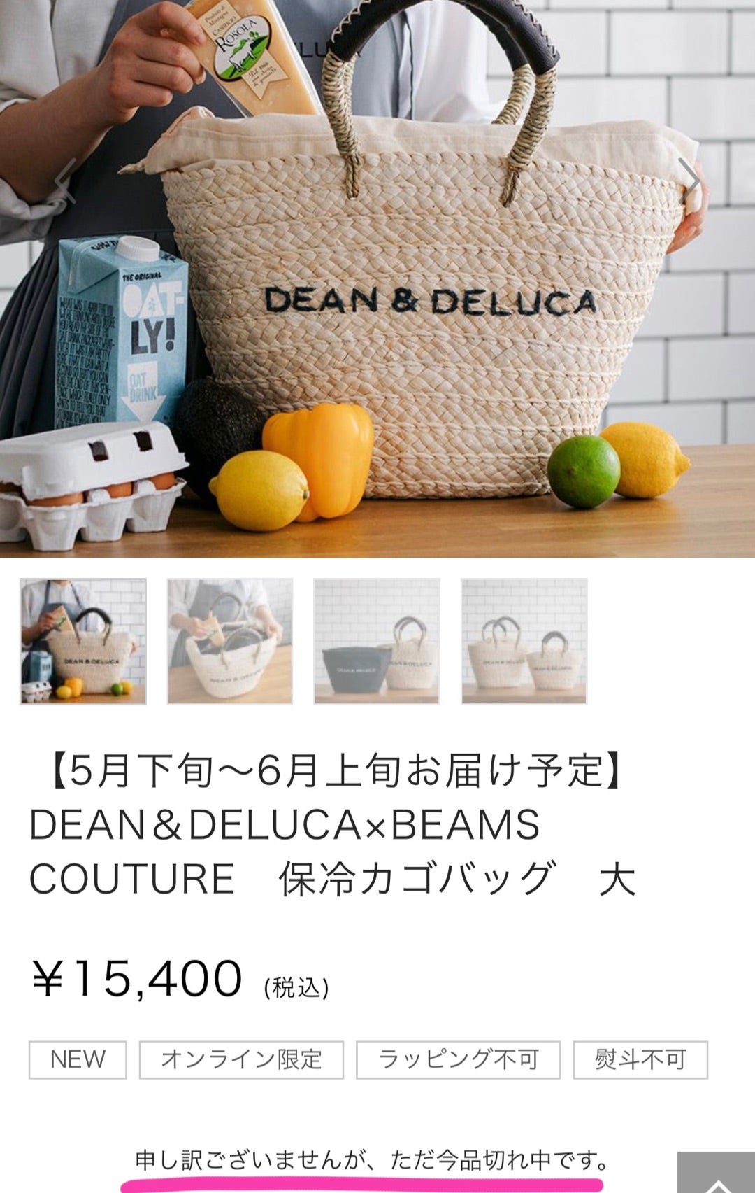 全て無料 DEAN&DELUCA×BEAMS COUTURE 保冷カゴバッグ 大 | artfive.co.jp