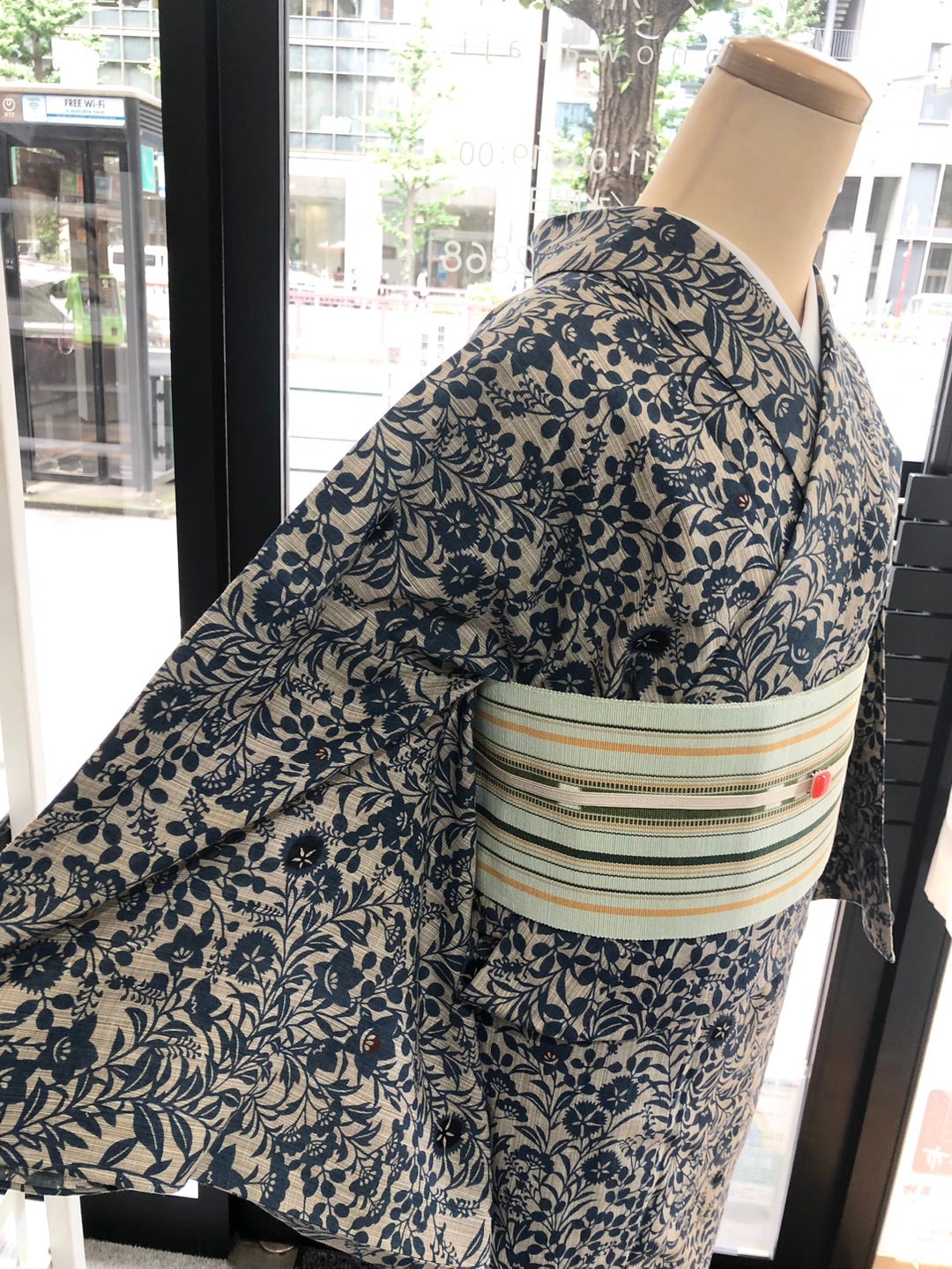 浴衣】竺仙奥州小紋とミンサー半幅帯♪ | キモノ和楽市 銀座店 浴衣】竺仙奥州小紋とミンサー半幅帯♪ | キモノ和楽市 銀座店