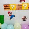 【　7歳　誕生日デコレーション　部屋の壁にマリオ　】の画像