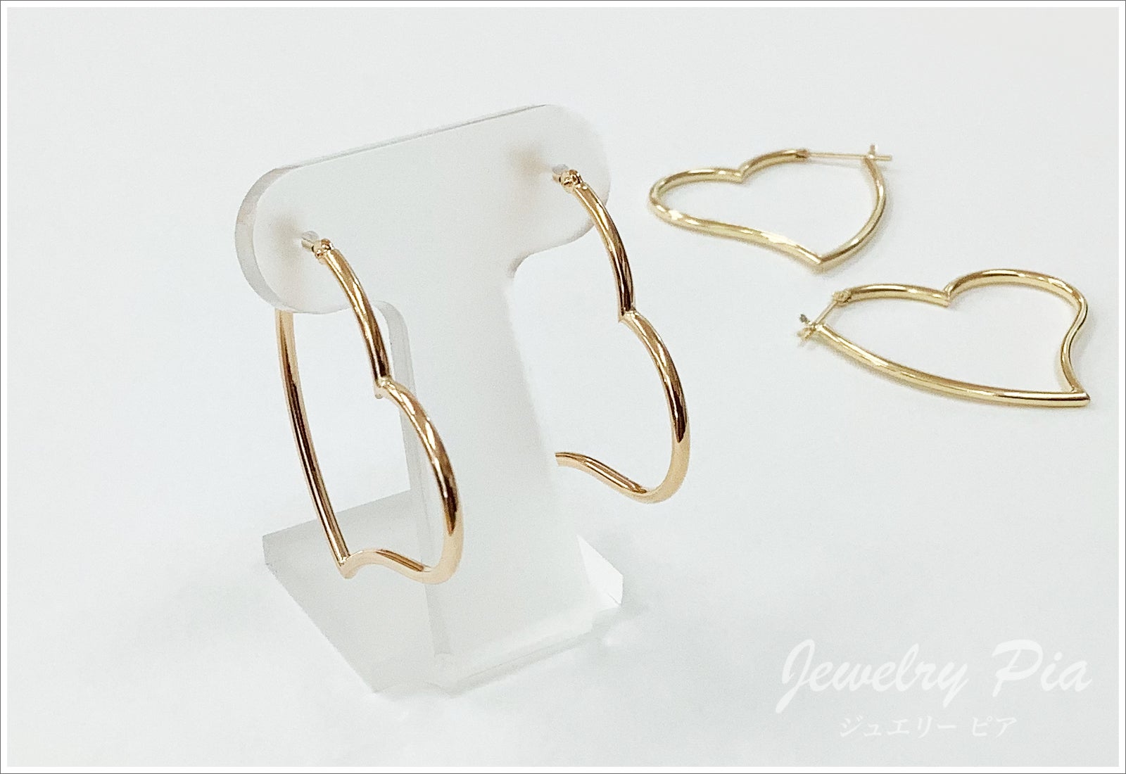 K18ハートフープピアス | ジュエリーピア